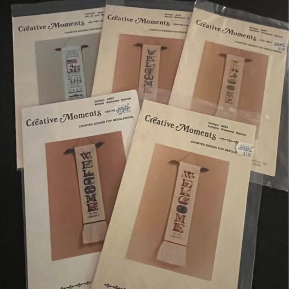 Creative Moments Counted Cross Stitch Patterns lot of 5
